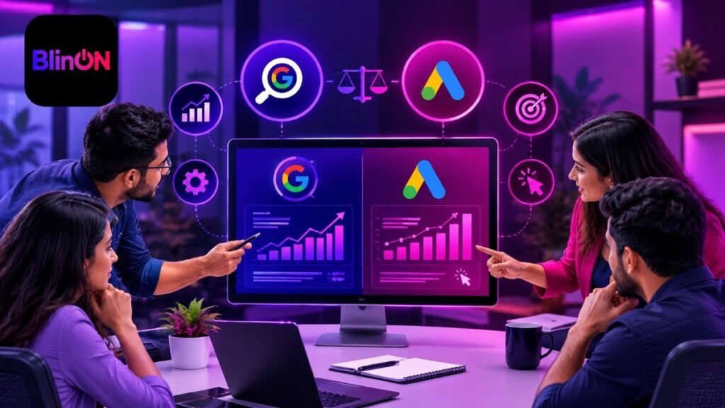 Blinon team supporting SEO vs Google Ads campaigns